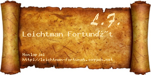 Leichtman Fortunát névjegykártya